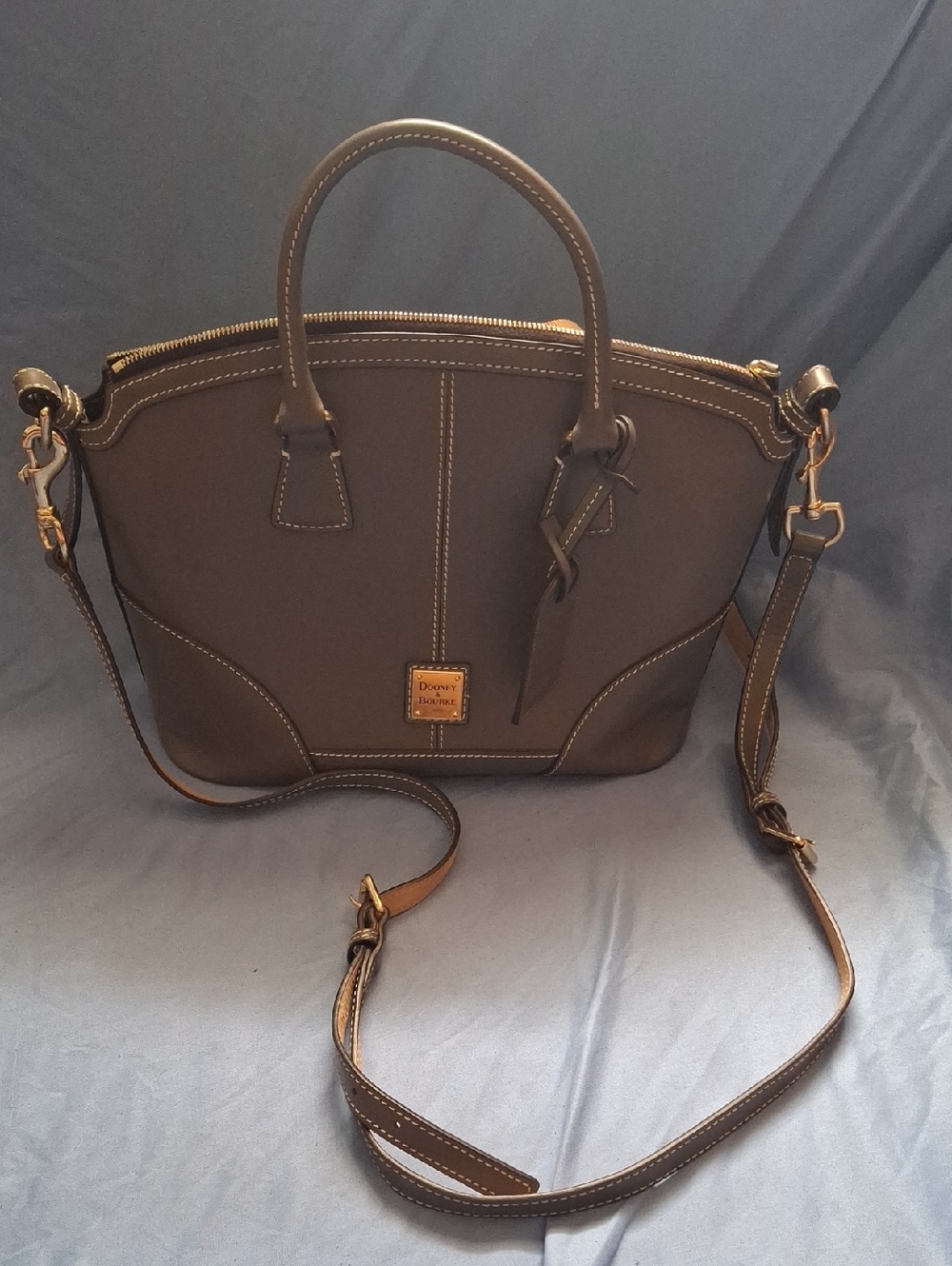 Dooney & Bourke Dark Brown Leather Tote with Removable Strap